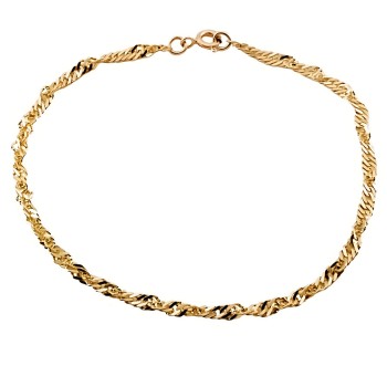 9ct gold 2.8g 9 inch Singapore Bracelet